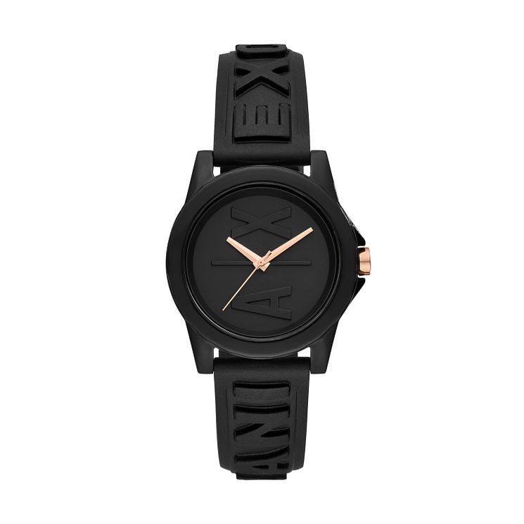 Armani Exchange Black Silicone Strap Watch