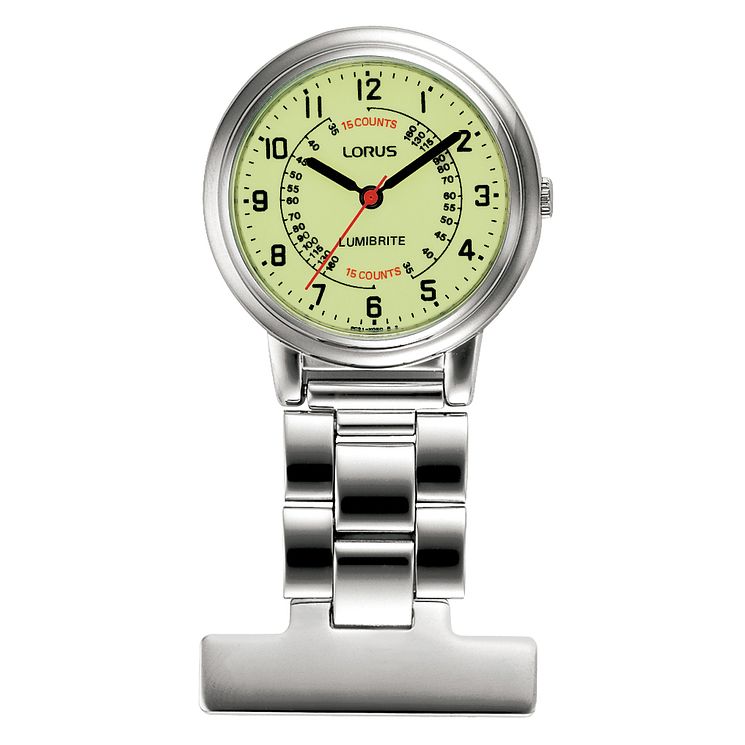 Lorus Ladies Stainless Steel Nurse Fob Watch