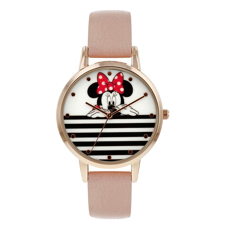 Minnie Mouse Rose Gold Case Pink Strap Watch