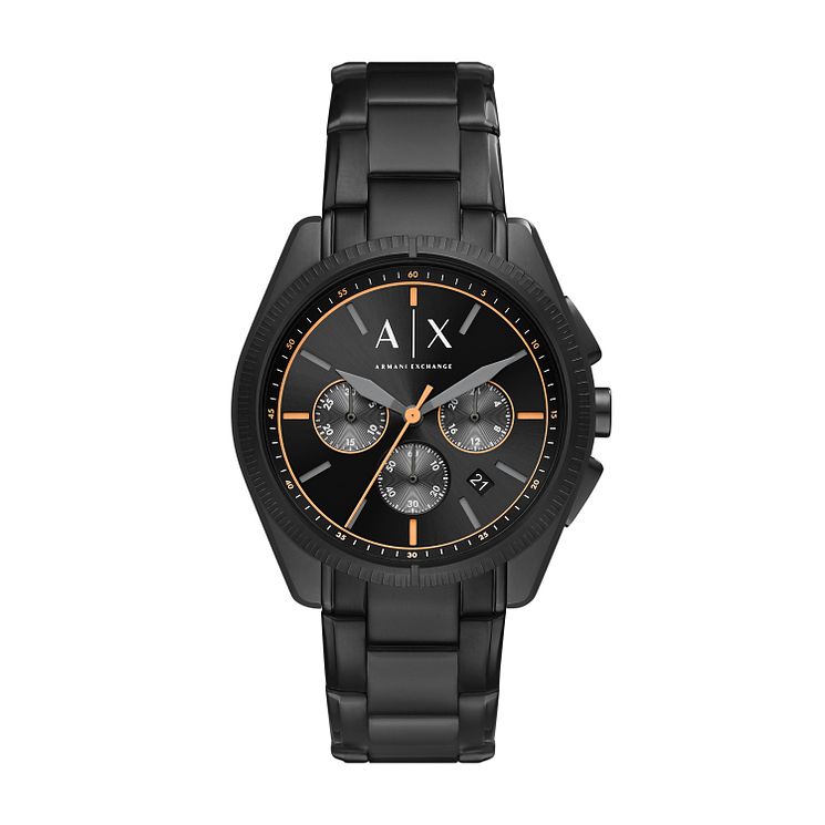 Armani Exchange Chronograph Mens Black Ip Bracelet Watch