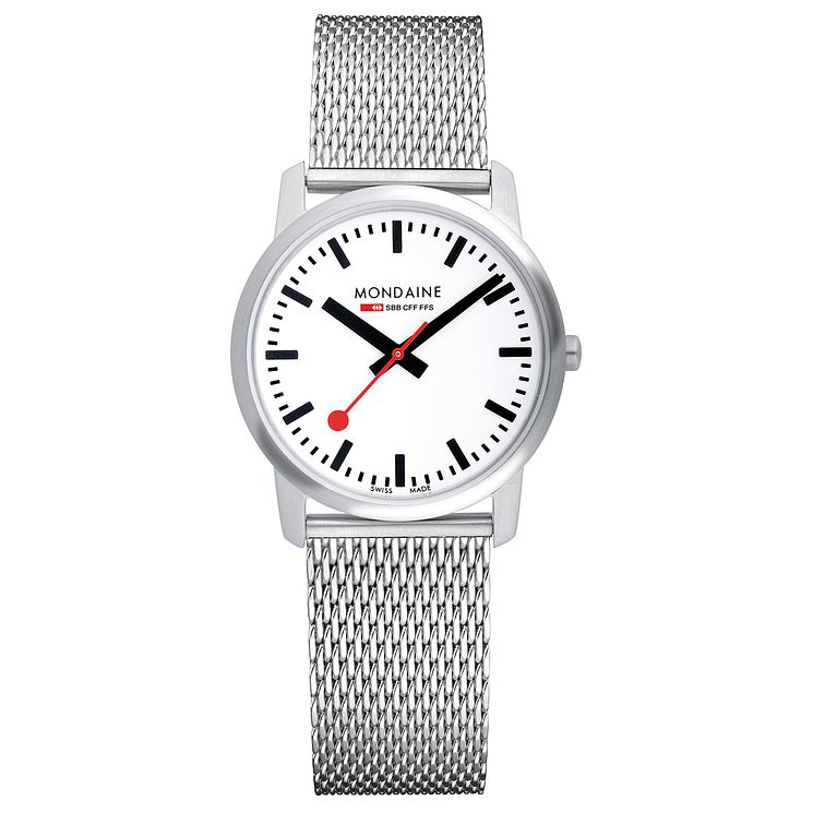 Mondaine Sbb Simply Elegant Ladies Mesh Bracelet Watch