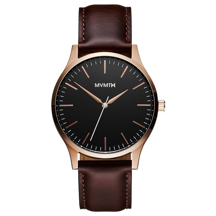 Mvmt 40 Series Mens Brown Leather Strap Watch