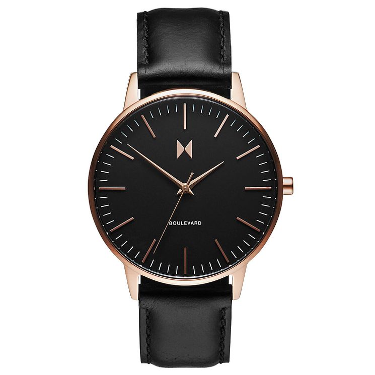 Mvmt Boulevard Ladies Black Leather Strap Watch