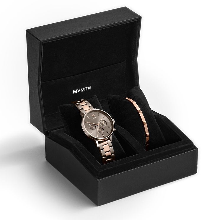 Mvmt Nova Ladies Rose Gold Tone WatchandBangle Gift Set