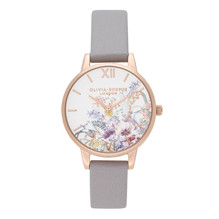 Olivia Burton Enchanted Garden Lilac Leather Strap Watch