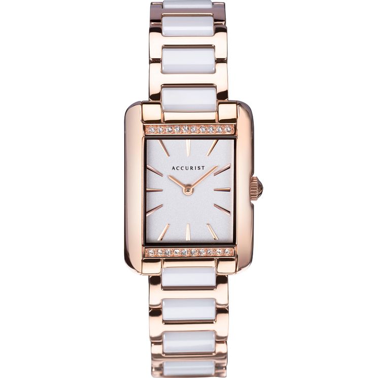 Accurist Classic Crystal Ladies Two Tone Bracelet Watch