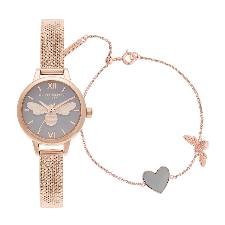 Olivia Burton Lucky Bee WatchandEnamel Bracelet Gift Set