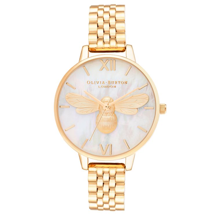 Olivia Burton Lucky Bee Yellow Gold Tone Bracelet Watch