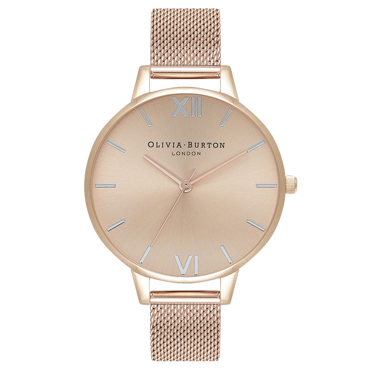 Olivia Burton The England Rose Gold Tone Mesh Bracelet Watch