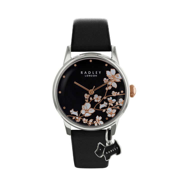 Radley Ladies Black Dial Black Leather Strap Watch