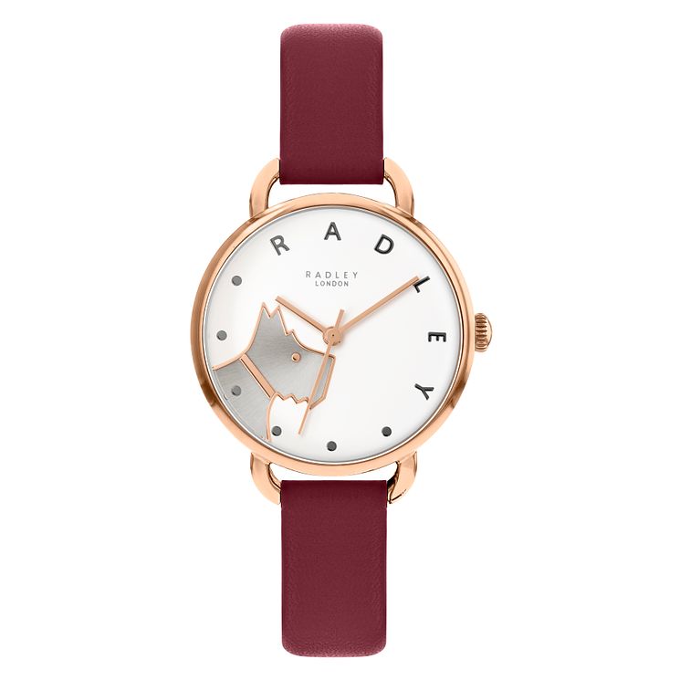 Radley Ladies Dark Red Leather Strap Watch