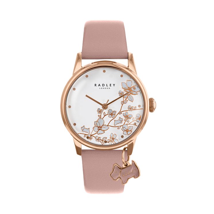 Radley Ladies Pink Dial Pink Leather Strap Watch