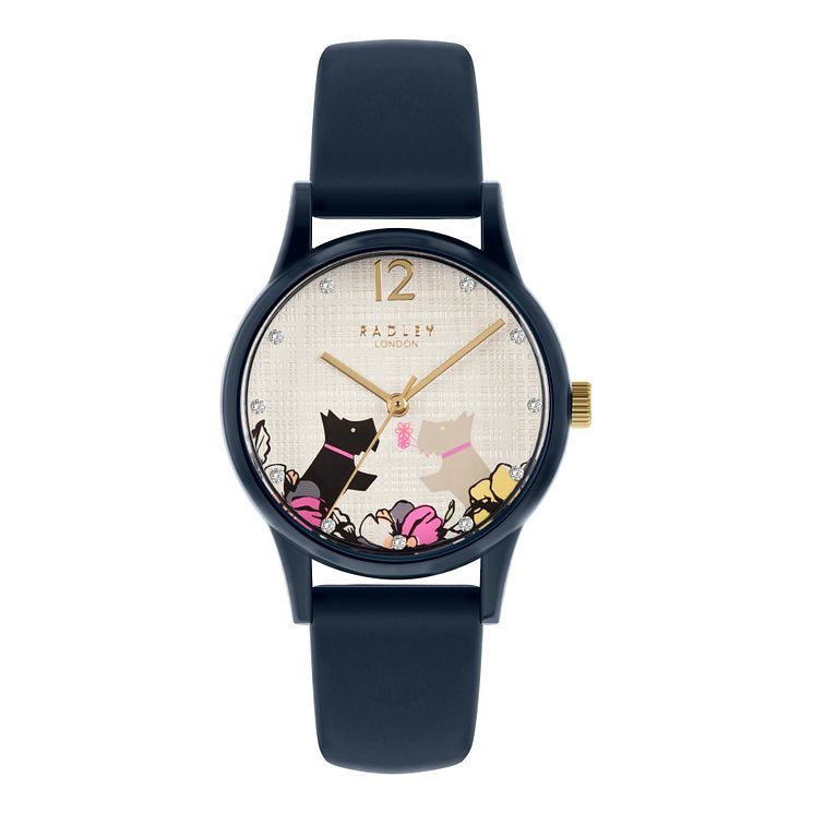 Radley say It With Flowers Navy Silicone Strap Watch