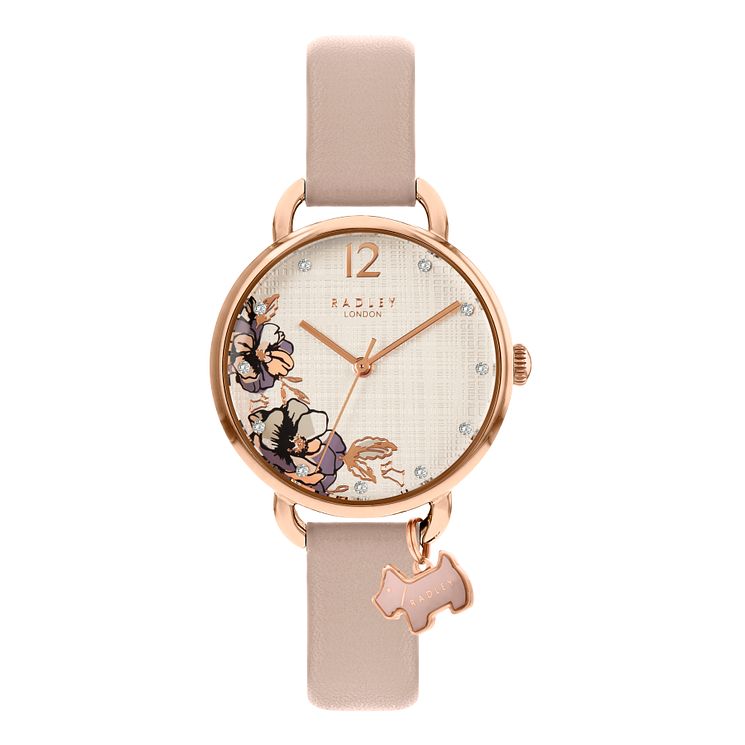 Radley sketchbook Floral Nude Leather Strap Watch