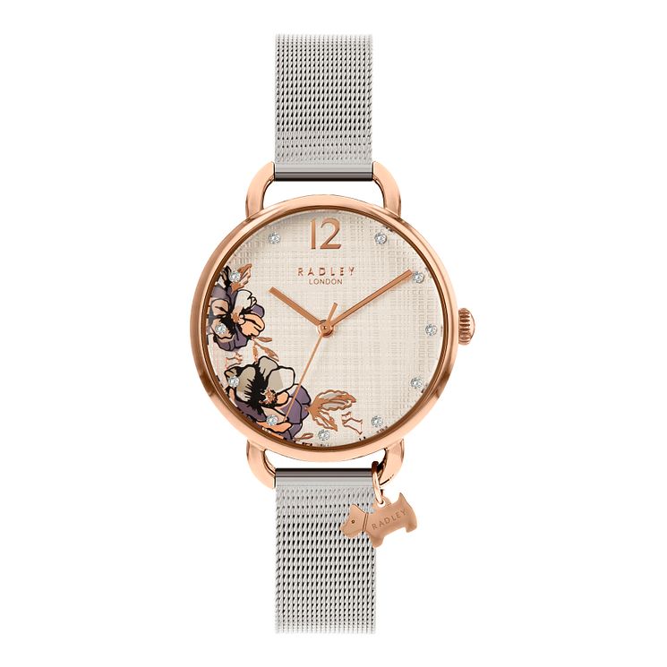 Radley sketchbook Floral Silver Tone Bracelet Watch