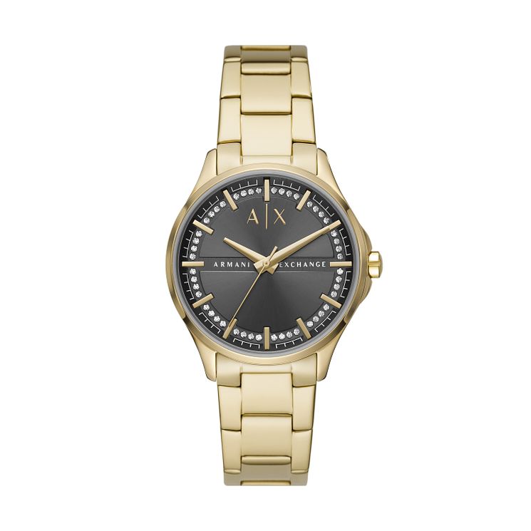 Armani Exchange Ladies Gold-tone Strap Watch