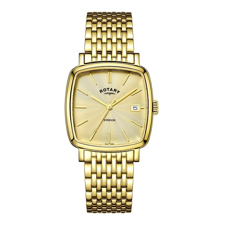 Rotary Mens Windsor Gold-plated Bracelet Watch