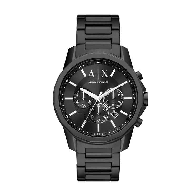 Armani Exchange Mens Black Stainless Steel Bracelet Watch