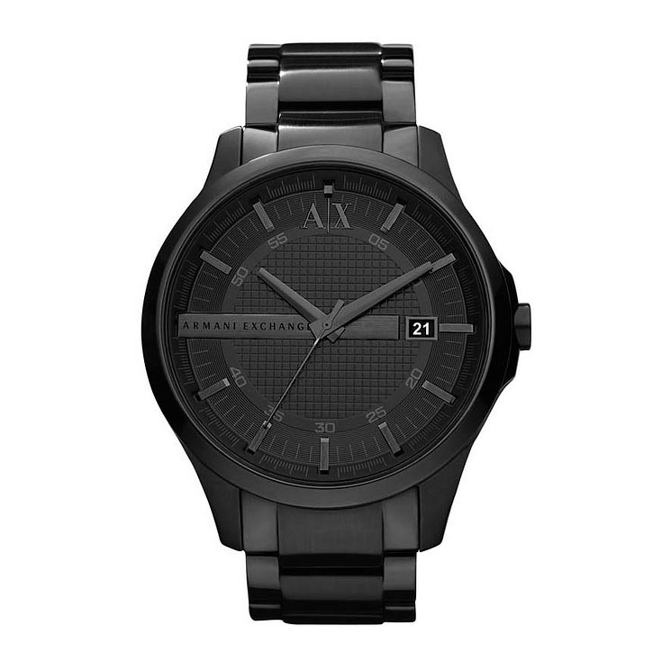 Armani Exchange Mens Black Ion-plated Bracelet Watch