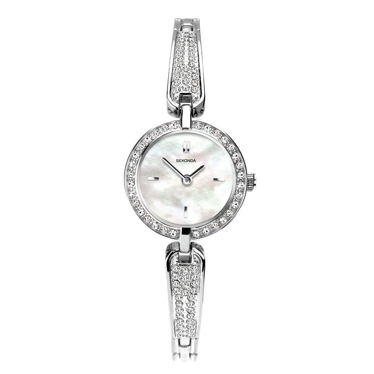 Sekonda Crystal Ladies Silver Tone Bracelet Watch