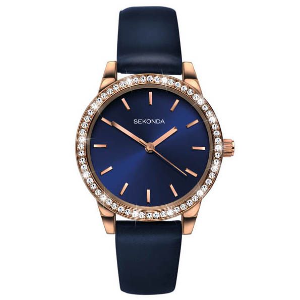 Sekonda Editions Ladies Dark Blue Pu Strap Watch