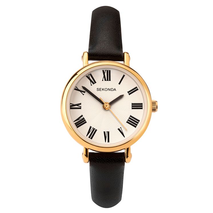 Sekonda Ladies Black Leather Strap Watch