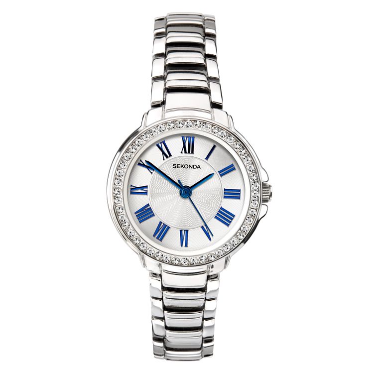 Sekonda Ladies Crystal Silver Tone Bracelet Watch