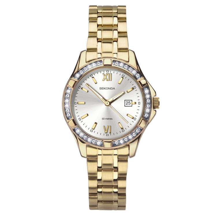 Sekonda Ladies Gold-plated Crystal Bracelet Watch