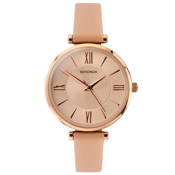 Sekonda Ladies Nude Leather Strap Watch