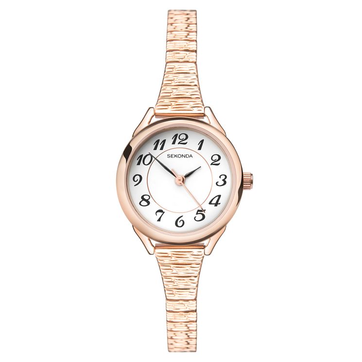 Sekonda Ladies Rose Gold Plated Steel Bracelet Watch