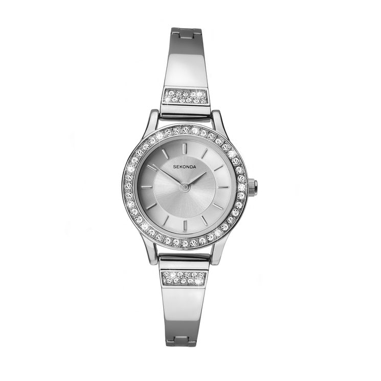 Sekonda Ladies Round White Dial Chrome Bracelet Watch