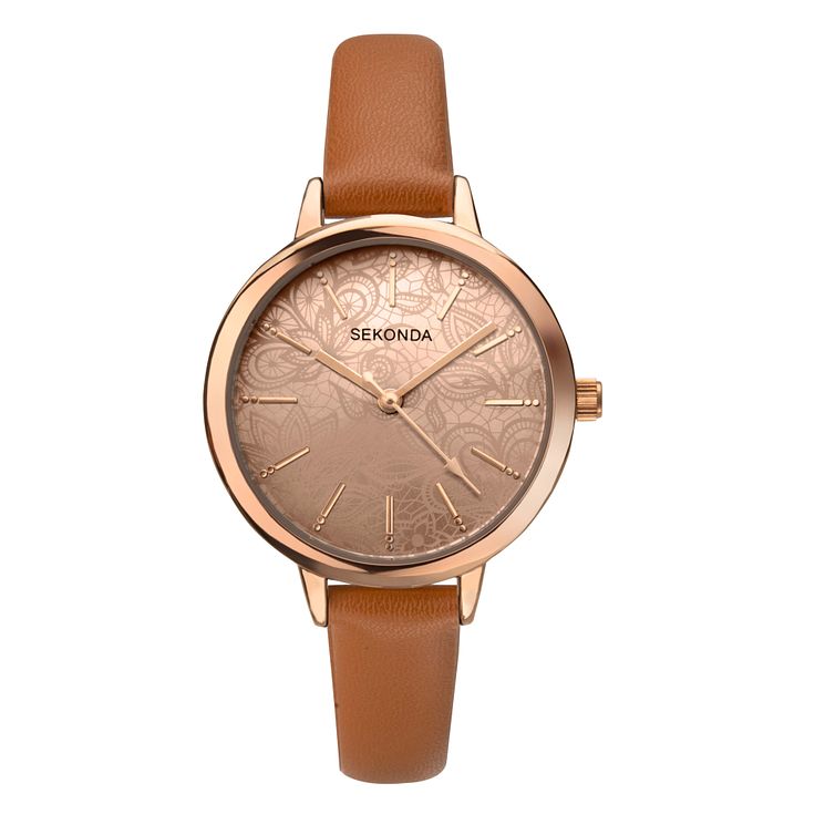 Sekonda Ladies Tan Pu Strap Watch