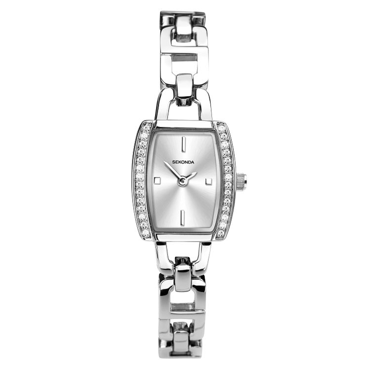 Sekonda Ladies Tonneau Silver Tone Bracelet Watch