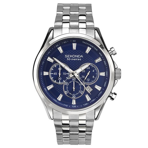 Sekonda Mens Stainless Steel Bracelet Chronograph Watch