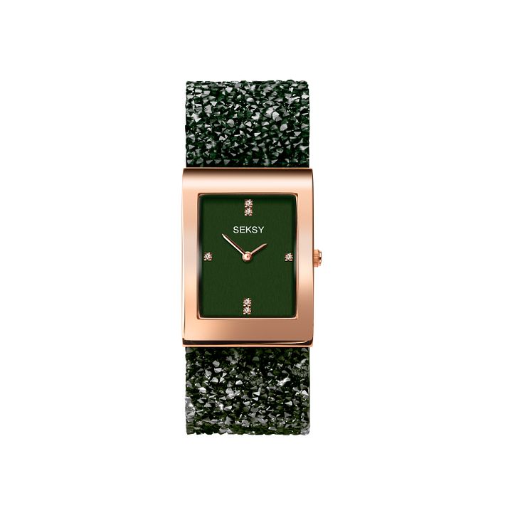 Sekonda Seksy Rocks Ladies Green Leather Strap Watch