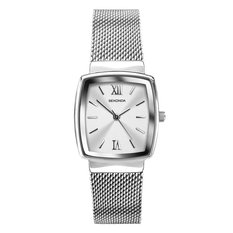 Sekonda Square Ladies Stainless Steel Mesh Bracelet Watch