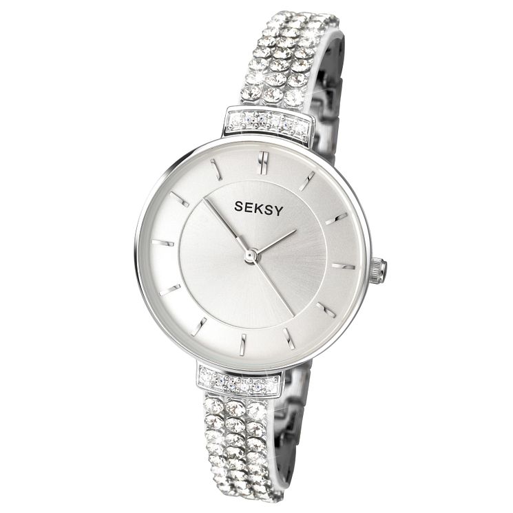 Seksy Ladies Stone Set Stainless Steel Bracelet Watch