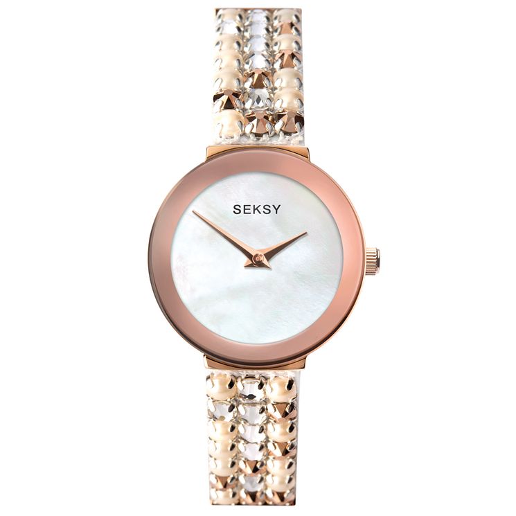 Seksy Ladies Two Tone Cabachon Bracelet Watch