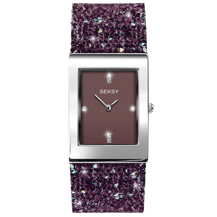 Seksy Rocks Ladies Purple Crystal Bracelet Watch