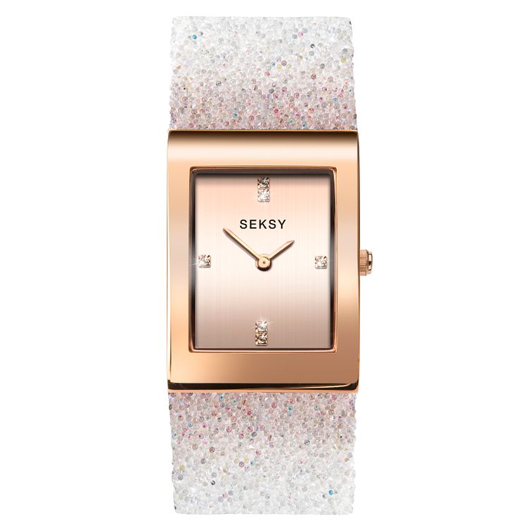 Seksy Rocks Ladies Rose Gold Plated Bracelet Watch