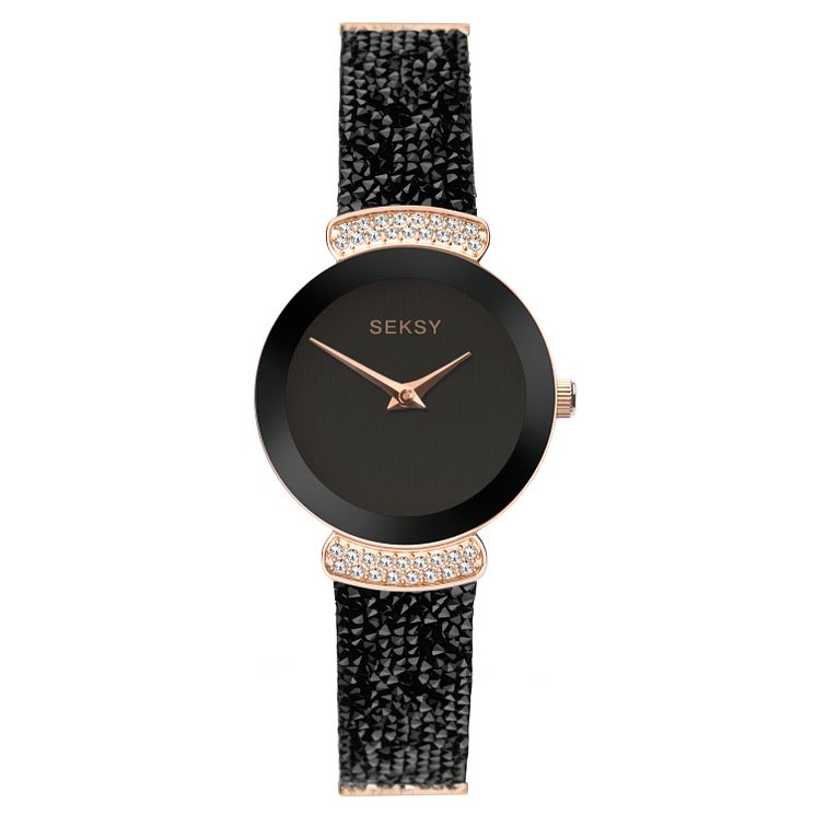 Seksy Rocks Ladies Rose Gold Tone Bracelet Watch