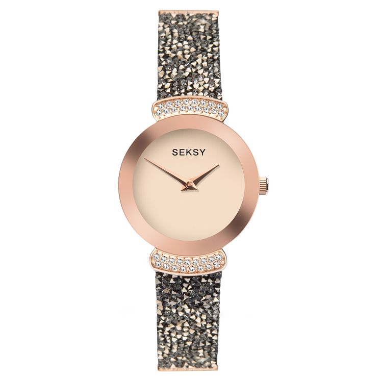 Seksy Rocks Rose Gold Plated Bracelet Watch