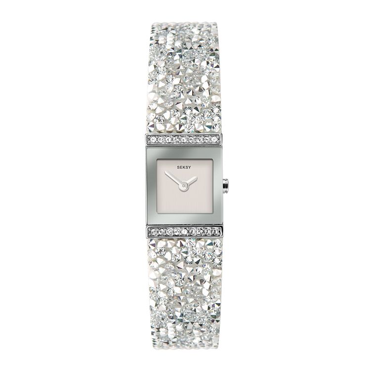 Seksy Rocks White Crystal Bracelet Watch