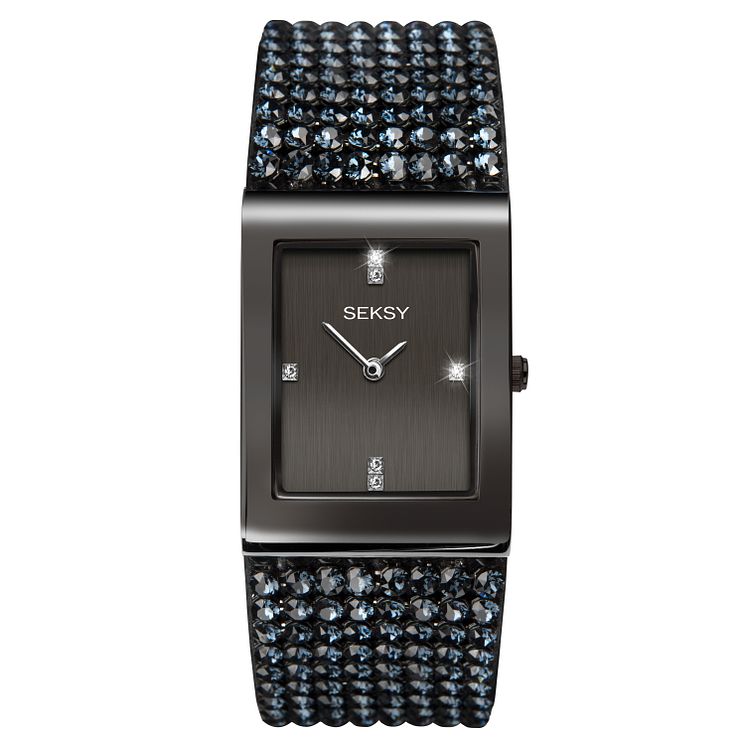 Seksy Shimmer Gun Metal Plated Bracelet Watch