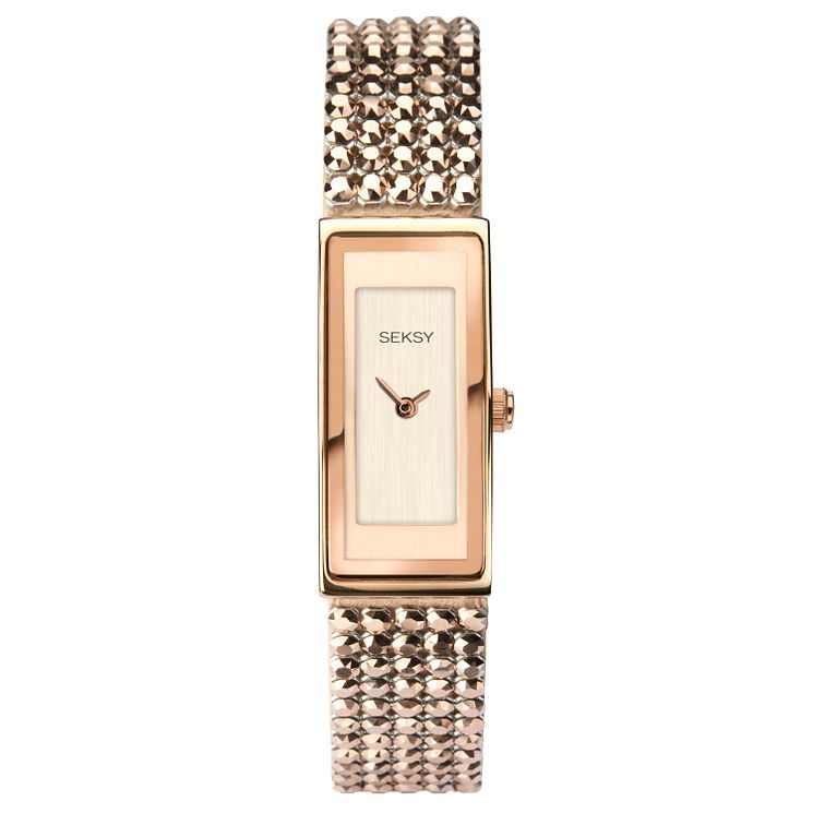 Seksy Shimmer Ladies Rose Gold Plated Bracelet Watch