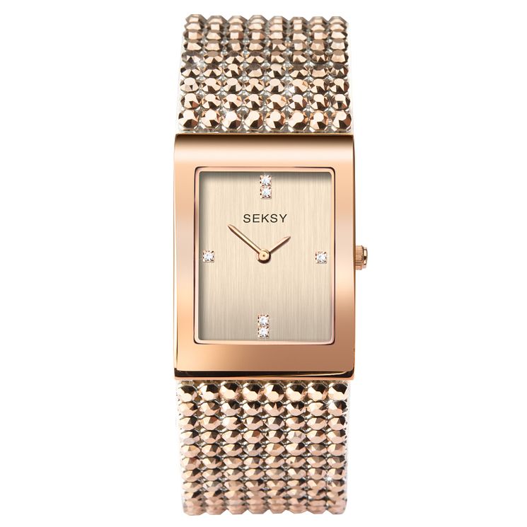 Seksy Shimmer Rose Gold Plated Bracelet Watch