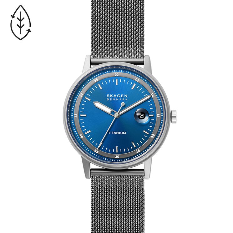 Skagen Henriksen Mens Gunmetal Mesh Bracelet Watch