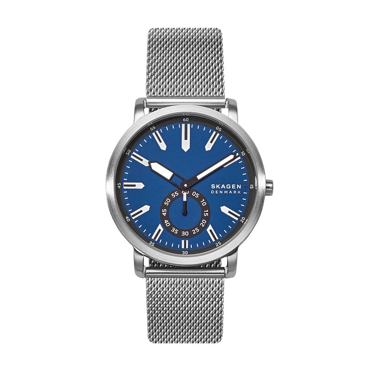 Skagen Mens Colden Blue Dial Stainless Steel Mesh Watch