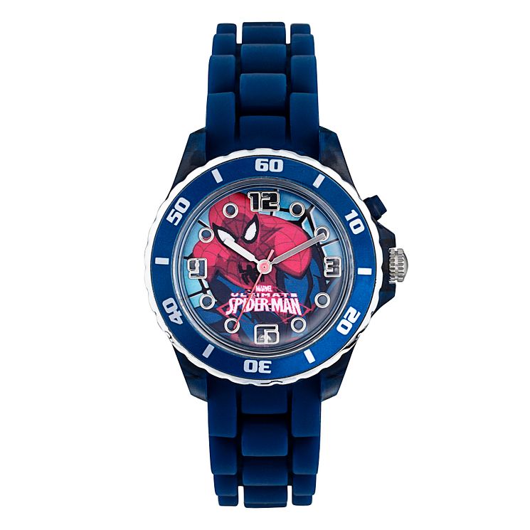 Spiderman Childrens Flashing Blue Strap Watch