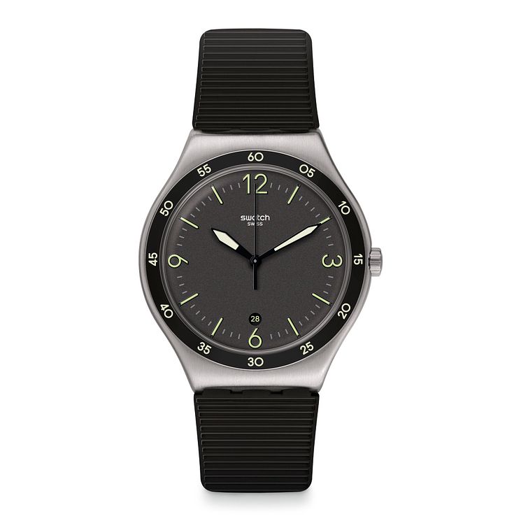 Swatch Black Suit Big Classic Unisex Rubber Strap Watch